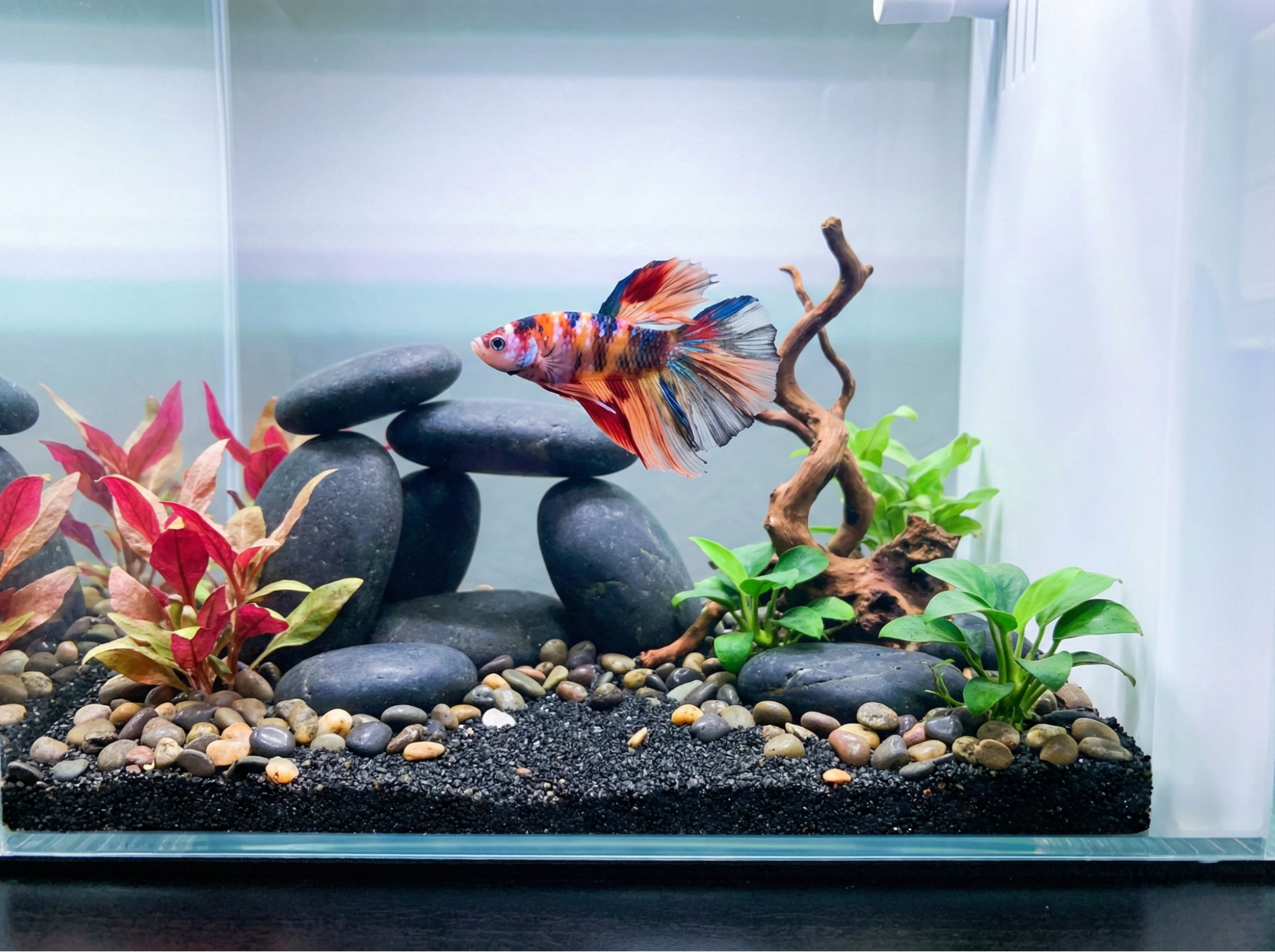 betta fish accessories Floating Hide: Create a Stress-Free, Natural Resting Spot for Yo Walter Lids which plays an anti 10 Gallon Fish Tank, Betta