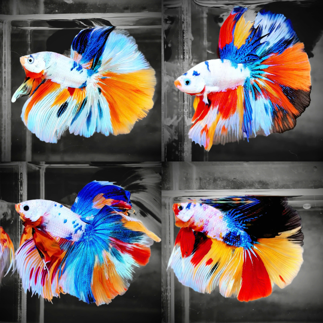 Koi Rainbow Halfmoon Male Betta Fish | Premium Mystery Betta