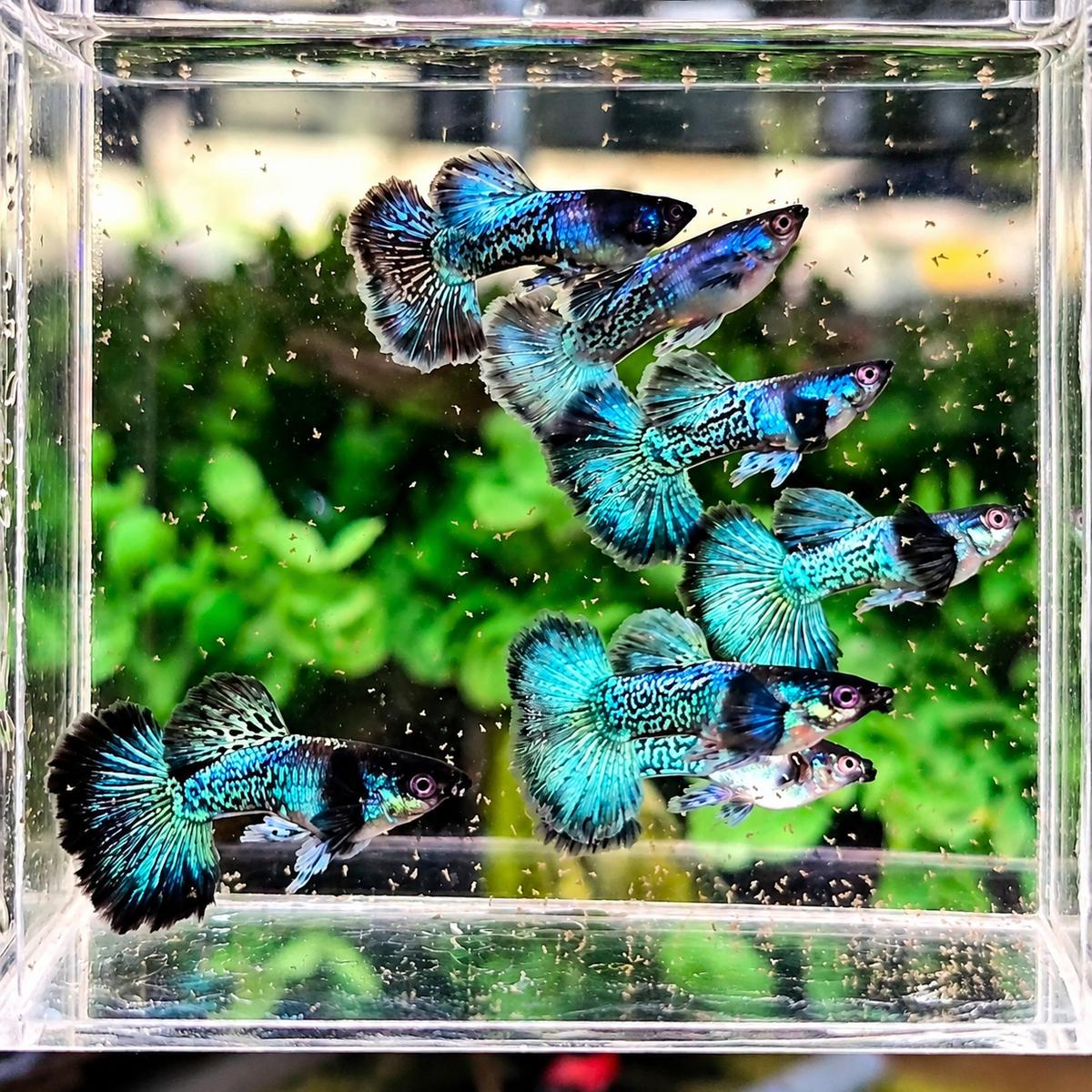 Blue Sapphire Dragon Guppy Fish