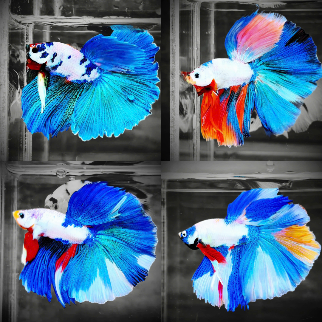 Candy Marble Halfmoon Male Betta Fish